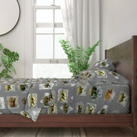 Serija jastučnice - jastučnici po setu Postavljeni kralj veličine Standardni krevet Satin