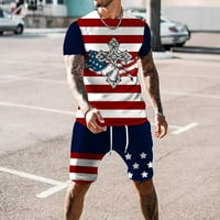 Muška ljetna casual 3D štampanje Svakodnevno nošenje majica kratkih rukava + sportske hlače postavljene