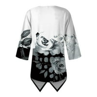 GDFUN ženske ležerne modne modne tipke dugih rukava O-izrez Dukseri na vrhu - duksevi duksevi za žene