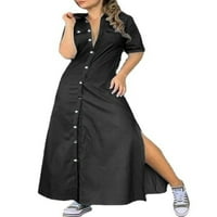 Haljine za žene Casual Womenske kostime Gothic Retro dugih rukava kože za dugih rukava s dugim rukavima