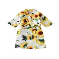Ženski vrhovi uzročno ljetni modni modni plus veličina cvjetna majica kratki rukav posadni vrat tanko