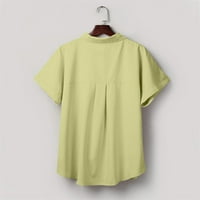 Žena Log V izrez Žena majica Satin Ženska majica Soft gornje boje Solid temperament Ležerne prilike