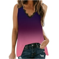 Ženska modna gradijentna boja V-izrez majica bez rukava Bluza HOT6SL4875779