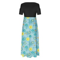 Biayxms Women Ljetna odjeća, Leopard cvjetni tiskani suknja s visokim strukom s kratkim prorezom za djevojčice, crne smeđe boje