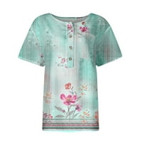 Košulje od 4. jula za žene, ljetni V vrat na vrhu Ležerne prilike Ležerne prilike izrežite TUNIC TEES COMFY kratki rukav plus veličina Bluze