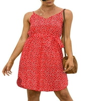 Plesneemangoos Žene Ležerne prilike dugih rukava s dugim rukavima dolje cvjetna labava mini haljina