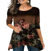 Amousa ženska modna tiskana labava casual s kratkim rukavima V-izrez Dugme uživo vrhunske majice za