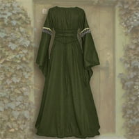 Ženske haljine Maxi dugih rukava Maxi cvjetni ljetni V-izrez Dress Sivi l