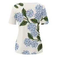 Aaiyomet Womens plus veličine vrhova žena Ljeto casual split v izrez šifonske bluze labave tuničke kratkih