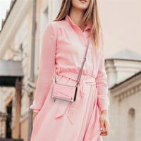 Women plus veličine čišćenje ženske pune boje van zadnje remen duge haljine tanka navečernu haljinu ružičaste boje