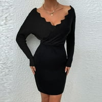 Giligiliso Clearance za žene, ženska modna seksi vintage V izrez džepne haljine na plaži