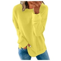 Meichang duksevi za žene labave fit osnovno pulover čvrste boje udobnosti dugih rukava puni zip up duksere