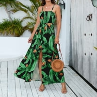 Ženske ljetne suncene haljine Ležerne prilike za ispis Vrhunske koševne haljine bez rukava V V izrez Loose Beach kratka mini tenka
