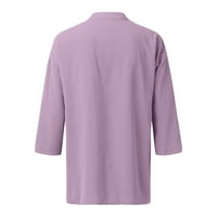 Zkozptok Ljetni vrhovi za žene Trendy Solid V-izrez T-majice kratki rukav labavi bluze, bijeli, xl