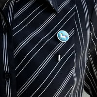 APEPAL ženska labava čipkasti lisnati majica dugih rukava V-izrez gumb otisnuta casual vrhovi bluza