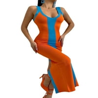 Ženska casual čvrsta boja tanka fit navojna struka dugih rukava s dugim rukavima HIP haljina