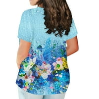 Aaiaymet ženski Ljetni vrhovi majica za žene O izrez svakodnevno labave modne vrhunske vrhove za žene