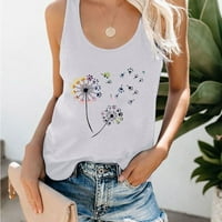 Ženski ljetni vrhovi cvjetni ispisani gumb s dugim rukavima dolje za bluze casual ugrađene majice