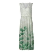 Pamučna ljetna haljina s džepovima Žene Fall Formalno haljina udobne haljine Žene Ljeto Duboko V izrez