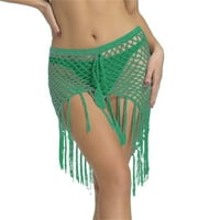 Dame Ljeto Ležerne prilike ručno izrađene Crochet Beach suknja Bikini Cover suknja Hollow Tassel Fishtail