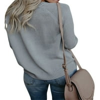 Calsunbaby Womens Valentinovo dugi rukav s dugim rukavima, džemper za pulover u obliku srca pletene vrhove Grey XL