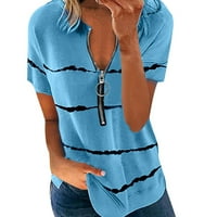 Gathrrgyp žene kratkih rukava odobrenje $ 5, ženska modna tiskana bluza V-izrez kratki rukav labav majica