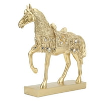 Zlatni konji, smola Easy Bright Color Robusna tijela Desktop konji ukrasi izdržljivi za spavaću sobu