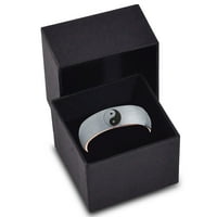 Tungsten Yin-Yang Band prsten za muškarce Žene Udobne fit 18K ruža zlatna kupola četkana siva polirana veličina 9.5