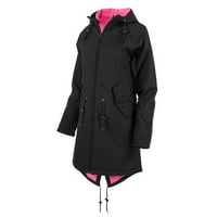 Xinqinghao jakne za žene kaput kaput Ženska kapuljača dugačka jakna Čvrsta vjetra vanjski nadlazni kaput