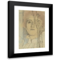 Jan Toorop Crni moderni uokvireni muzej umjetnički print naslovljen - portret nepoznate žene