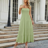 Ljetne maxi haljine za ženske čišćenje prodaje modne žene Ljeto casual tisak V-izrez camis ruka bez