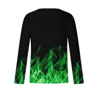 Mafiytytpr Majice ispod $ veliko i visoki novi modni plamen Muški dugi rukav 3D tisak majica Labavi