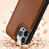 iPhone Pro Case, Dteck Luksuzna kožna hibridna gumena gumena udarna futrola lagan zaštitni poklopac