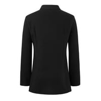 Akiihool Women Blazers Žene Ležerne prilike za dugi rukav Klint Blazer Notch Lapel Office Blazer jakna