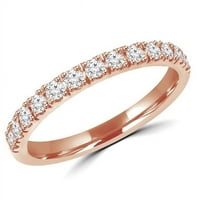 Veličanstvo Diamonds MD190018- 0. CTW okrugli dijamantni poluvremeni vjetar vjenčani prsten za vezanje u 14k ružičasto zlato - veličine 3