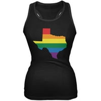 Texas LGBT lezbijski pride Rainbow Black Juniors Mekani spremnik Top - X-Large