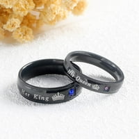 Par prstenova za žene Muškarci Njegova kraljica njena kralja podudarajuća prstena postavlja angažman obećanja prstena za njega za njega i nju