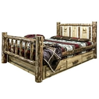 Slacier Country Collection Twin Storage Bed W Lasersko uređeno Elk Design
