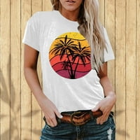 Dnevne košulje za žene za žene tiskane trendy ljetne plaže TURES TUNIC-a Basic Loose Fit s kratkim rukavima