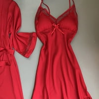Intimi za žene haljine noćni rub donje rublje pidžami sateni donje rublje svilena odjeća crvena + xl