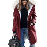apsuyy ženski zimski kaput - prekriven toplim gumbom s džepovima s džepovima dugih rukava pamučna jakna
