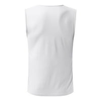 Muns mišićni tenkovi Fit Spring Summer Casual majica bez rukava majica, veličina XXXL, bijela