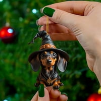 George Cartoon Cute Dog Car Sacting Home Tree Privjesak Halloween Božićna stablo Privjesak za ukrašavanje