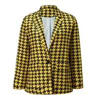 CARDIGAN ZA ŽENE ŽENSKI PRINTS odijelo dugme CAPT LEAL Slim Cardigan Fall Tops za žene Yellow XL