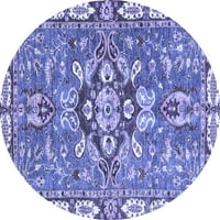 Ahgly Company u zatvorenom okrugli geometrijski plavi tradicionalni prostirci područja, 3 'okrugla