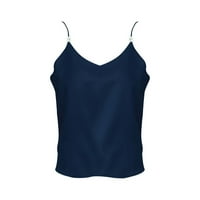 Vedolay Cisterna za žene za žene bez rukava V izrez Majice u boji, plavi XL