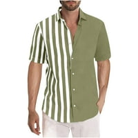 Giligiliso Muška majica Digitalna negiračka prugasta košulja s kratkim rukavima Havajska plaža Redovna