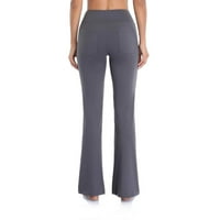 Ženske joge hlače široke fitness hlače flare joge sa džepnim ženskim visećim pantalonama struk ravno