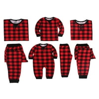 Crno-crveno odijelo za roditelje-dječjeg i crvenog plaženog, dugih rukava Payamas Set, okrugli izrez
