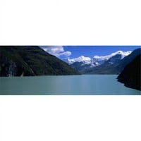 Planina panoramske slike na Lakeside Grande Dixence Dam Valais Canton Švicarska Poster Print panoramskim